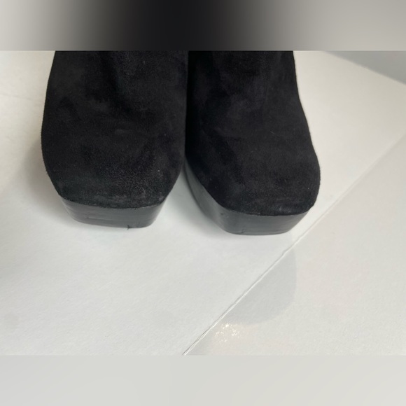 Kenneth Cole My Hope Black Suede/leather Wedge Tall Heeled Boots Size 8 - Picture 12 of 12